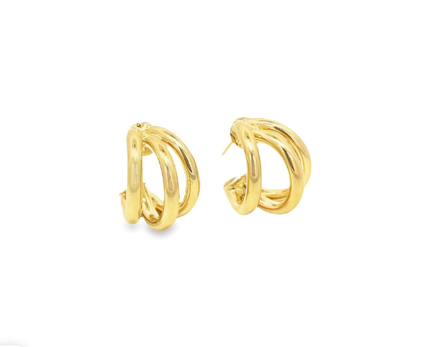 Forever Chunky Hoop Gold Earrings doroglobal.com 