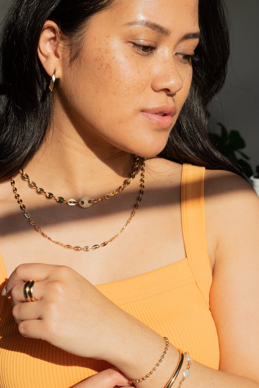 Marina Luxe Choker Necklace Gold necklace doroglobal.com 